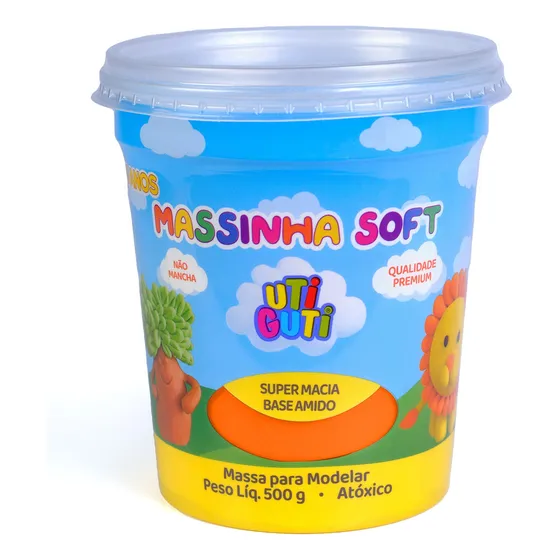 Massinha De Modelar Soft Pote 500gr Utiguti Cores Sortidas Cor Laranja