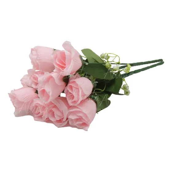 40 Botão Rosa Várias Cores 8 Buques Flor Artificial