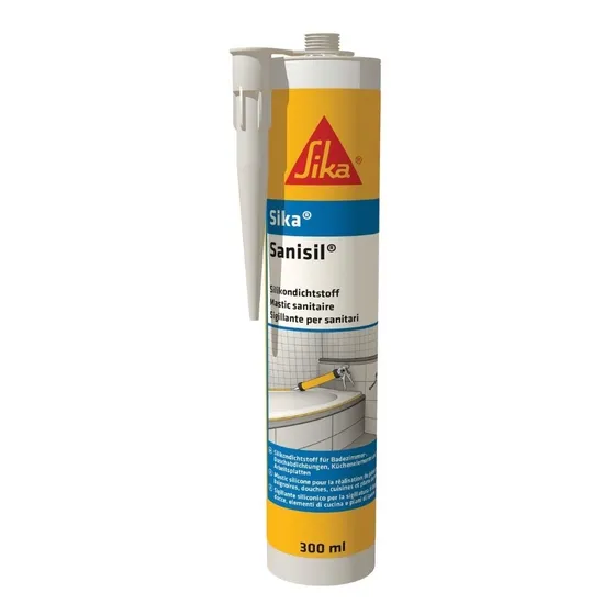 Sellador De Silicona Acética Sika Sanisil Anti Hongo Transp