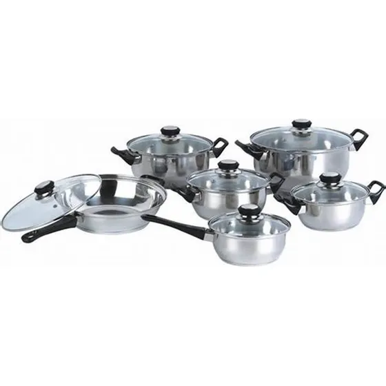 Juego De Ollas Cookware 12 Piezas Acero Inoxidable Cocina 