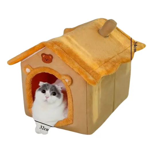 Cama Para Gato Mascota Pequeña Casa 32cm X 36cm X 34cms