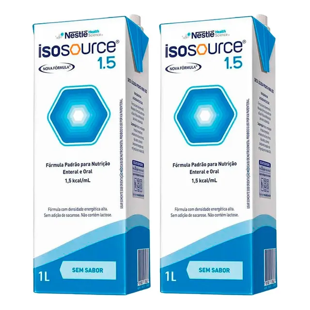 Isosource 1.5 Nestlé - (kit 2un 1 Litro Cada) - Sem Sabor