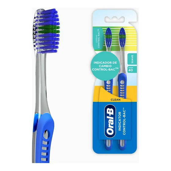 Cepillo de Dientes x2 unidades Clean Indicator Control-Bac Oral-B