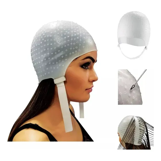 Gorra Para Tinte Mechas De Silicon Color Blanco