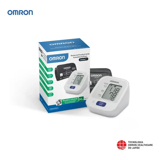 Monitor De Pressão Arterial De Braço Control+ Hem-7122 Omron Cor Blanco