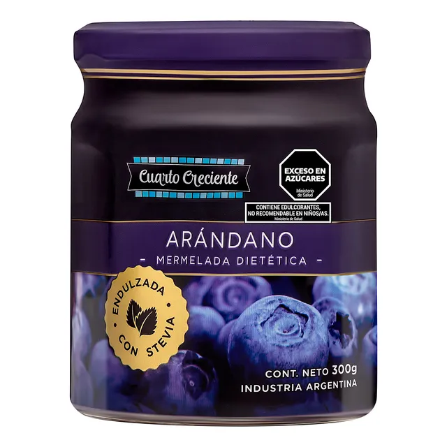 Mermeladas Con Stevia Arandanos Cuarto Creciente 280g X 5u