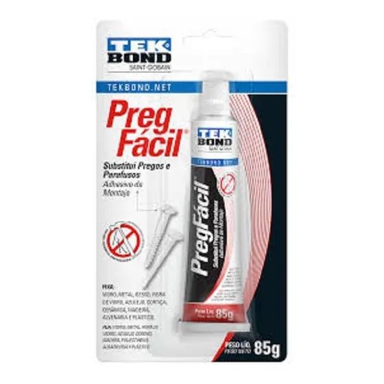 Cola Prega Facil Tek Bond 85gr Adesivo De Montagem Multi Uso