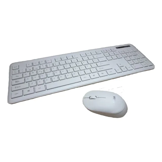 Teclado Y Mouse Inalambrico Pc Laptop Teclas Suaves  Blanco