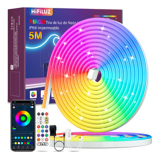 Tira De Luz Led Neón Multicolor Rgb Bluetooth 5m Ip68 Flex Tira De Luz Led Neón Multicolor Rgb Bluetooth 5m Ip68 Flex
