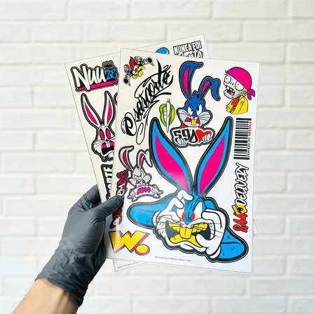 Adesivo Coelho Vinil 24x34cm 2 Cartelas Resistente A Água