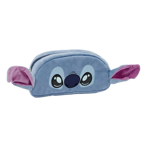 Cartuchera rectangular canopla Mooving Stitch color azul Stitch con orejitas