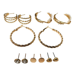 Set Arracadas Y Pendientes Perlas Circonios Mayoreo 6 Pares Set Arracadas Y Pendientes Perlas Circonios Mayoreo 6 Pares