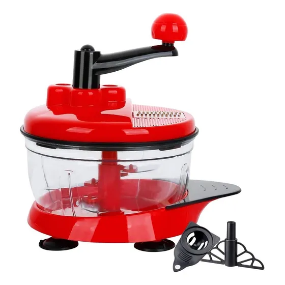 A Procesador De Alimentos Manual,picadora Con 5 Cuchillas Y