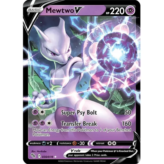 Mewtwo V Pokémon Tcg Go Carta Original
