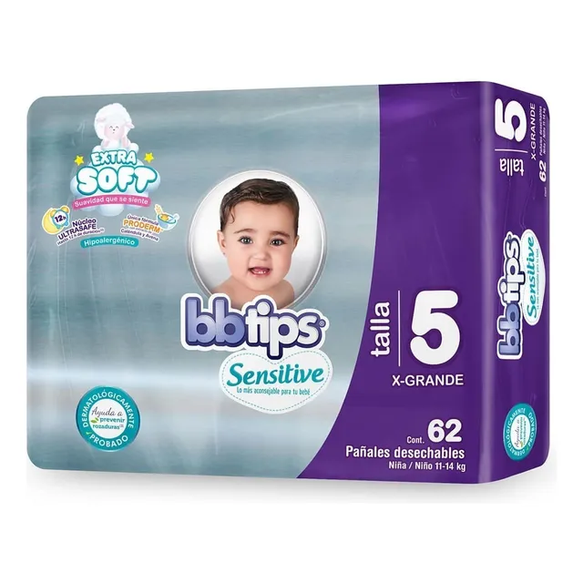 Pañales Bbtips Sensitive Etapa 5 unisex X