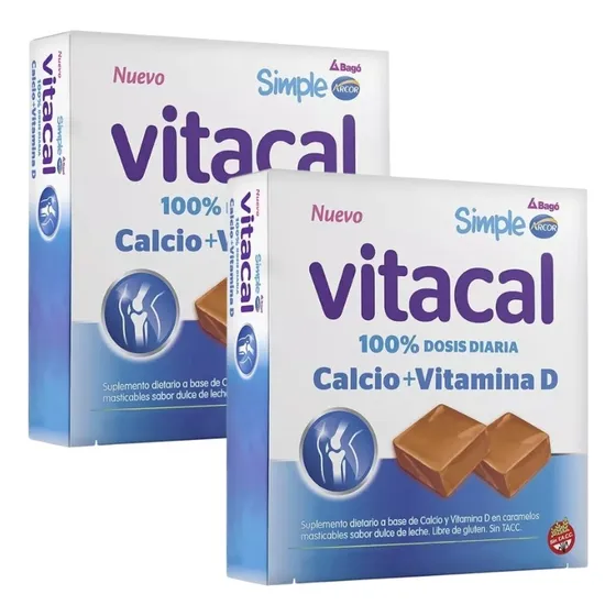 2un Simple Vitacal 480gr 60 Caramelos Masticables Suplemento