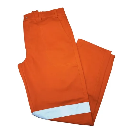Calça Masculina C/cós/tam. Plus Size/faixa Refletiva - Brim