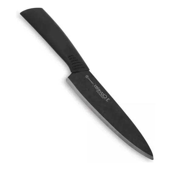 Cuchillo 3 Claveles # 1426 Ceramica Cocinero Mgo.soft 20cm Color Negro