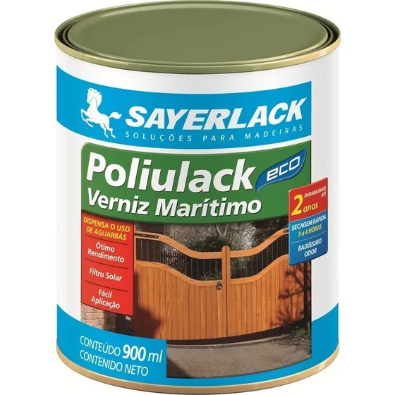 Verniz Maritimo Base Água 900ml Sayer Transparente Poliulack