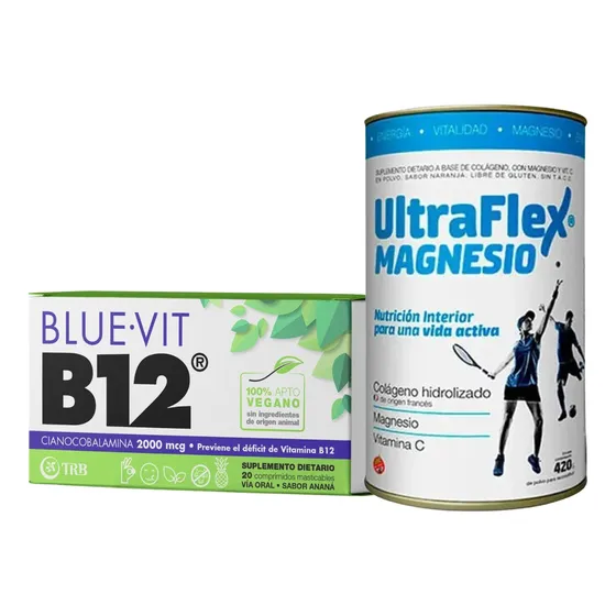 Ultraflex Magnesio Polvo + Blue-vit B12 X 20 Comp