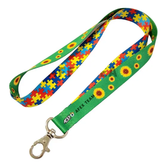 Cinta De Girasoles Autismo Llavero Sunflower Lanyard 
