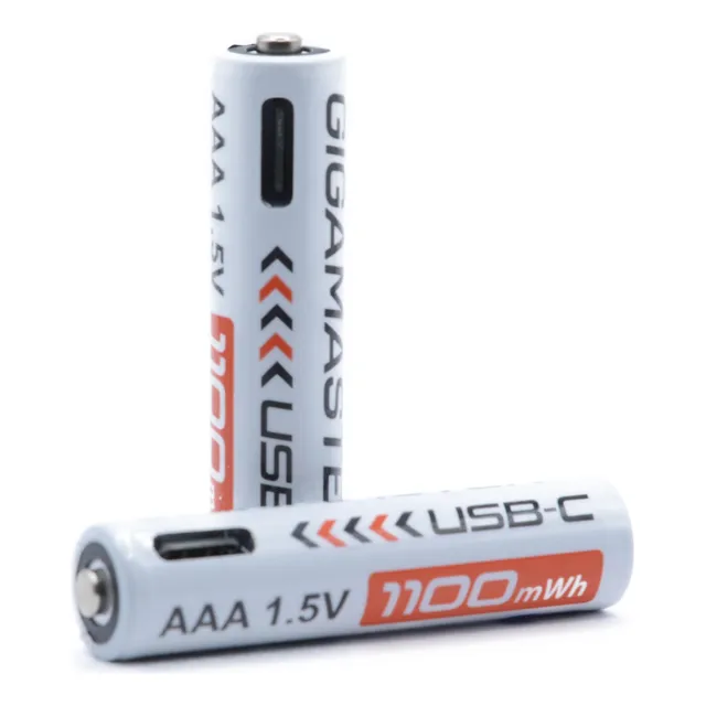 Pack 4 Pilas Aaa 1.5v Recargables Ion Litio Usb Carga Usbc