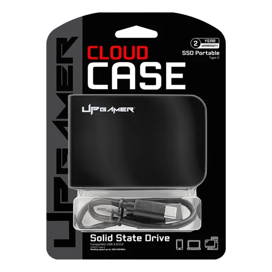 Hd Ssd Externo 512gb Up Gamer Cloud Case Usb 3.0 Cor Preto