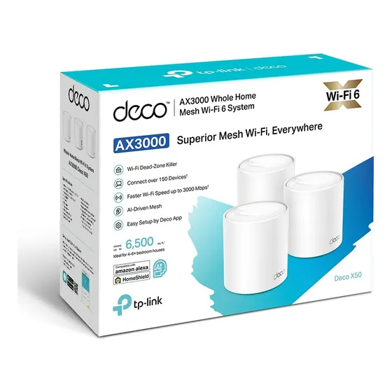 Deco X50 Tplink Ax3000 3 Pack Sistema Wi Fi 6 Mesh Para Casa