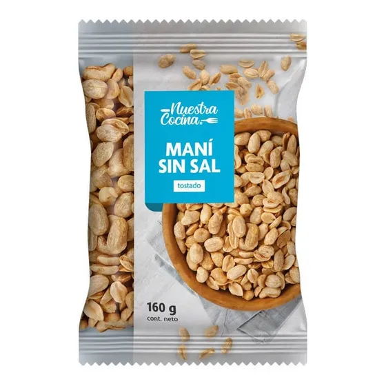 Maní Nuestra Cocina Sin Sal Bolsa 160 G