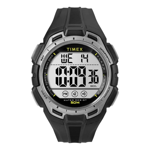 Reloj Digital Timex Para Hombre De 43 Mm Banda Negra, Esfera