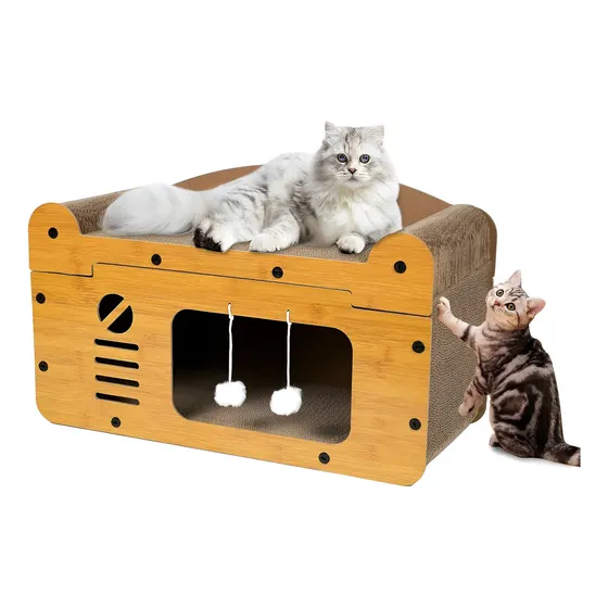 Rascadores Grande Para Gato,cama Rascadora De Cartón,casa Para Gatos Con Almohadilla De Scratcher,cama Para Gato De Interior,rascador Gato Protector De Muebles,cueva Desmontable Para Juegos Y Descanso