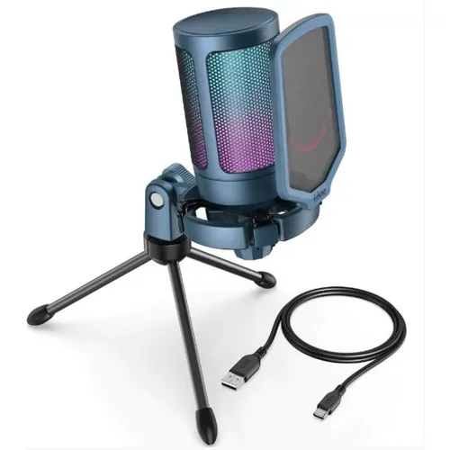 Micrófono Fifine Ampligame A6v Blue Color Azul
