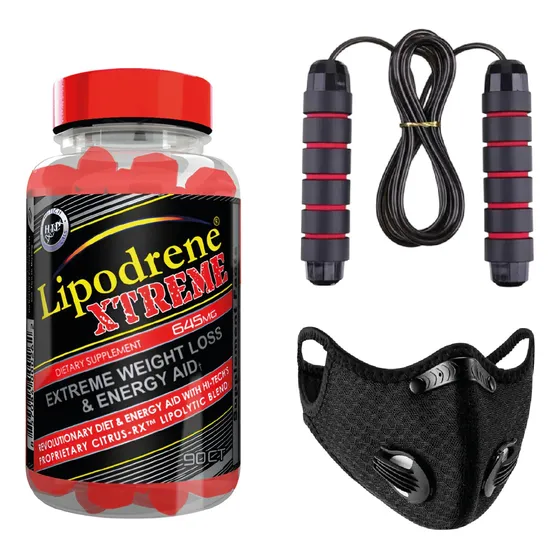 Lipodrene Xtreme 90caps + Cuerda De Saltar + Mask Deportiva