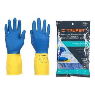 Guantes De Látex Reforzados Para Limpieza,talla Grandes Azul/amarillo Guantes De Látex Reforzados Para Limpieza,talla Grandes Azul/amarillo