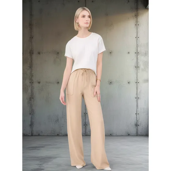 Jean De Mujer Wide-leg Marca Patprimo Color Beige #30160471