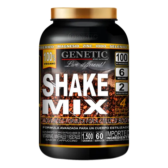 60 Serv 1.5k Batido Reemplaza Comida Vegan Shake Mix Genetic