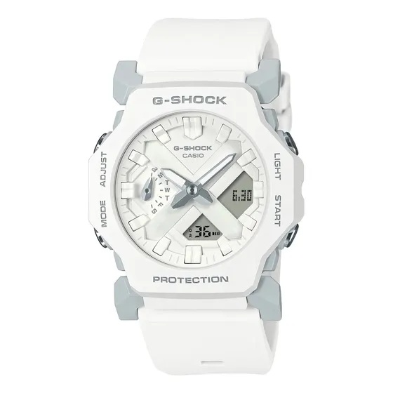Reloj Casio G-shock GA-2300-7ADR: correa blanca, bisel blanco, fondo blanco