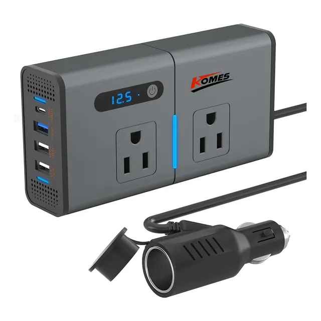 Inversor De Coche Con Salida De 110 V Y Usb De 1,2 A Y 2,4 A