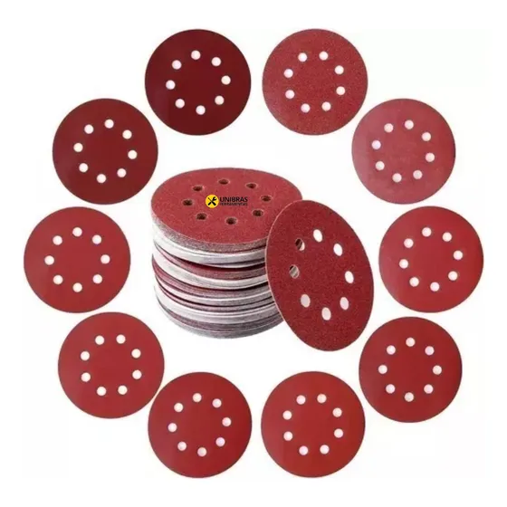 Kit 100x Disco Lixa 125mm C/ Velcro Lixadeira Roto Orbital