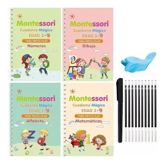 4 Libro Mágico Español Cuaderno Caligrafía Reutilizable Niño Cobbelux