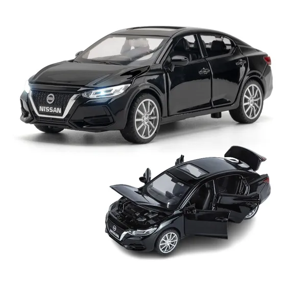 Nissan Sentra Miniatura Metal Carro Com Luzes E Som 1/32