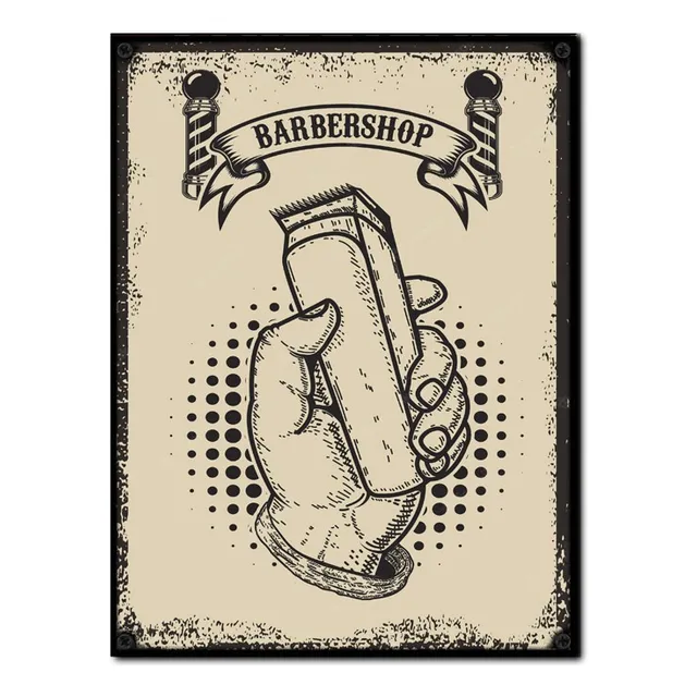 #1425 - Cuadro Decorativo Barbershop Barberia Maquina Poster