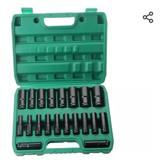 Juego De Dados De Impacto 1/2  20pz Largos De 8 A 32mm Media