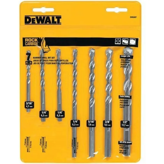 Juego De Mechas Dewalt Para Concreto 7pza Dw5207