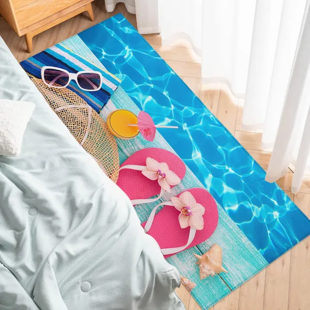 Alfombra Corredor Verano Piscina Chancla Gafa Sol Sombrero
