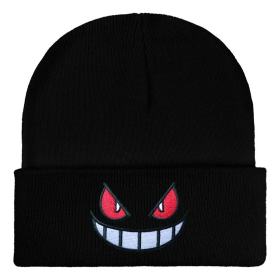 Gorro Pokémon Gengar Bordado Otoño - Invierno Negro Única Lisa