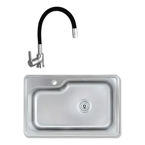 Bacha Mi Pileta Amica 801e + Piazza Emblem 10016ne Color Cromo