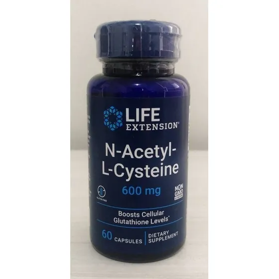 Nac 600mg N Acetil Cisteina 60 Caps Cysteine Life Extension Sem Sabor