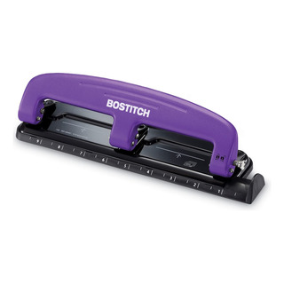 Perforadora De 3 Agujeros Para 12 Hojas Color Morado Perforadora De 3 Agujeros Para 12 Hojas Color Morado