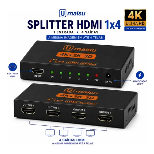 Switch Chaveador 3x1 Hdmi Full Hd/4k C/ Ext De Áudio | MercadoLivre